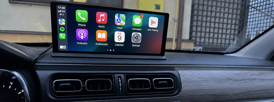 dedicated apple carplay screen portable on the dashboard of the vehicle