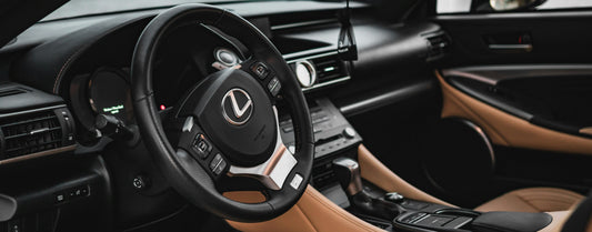 lexus interior and infotainment system with carplay screen connected through motorys wireless carplay adapter