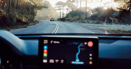 Car interior view with wireless android auto on the screen