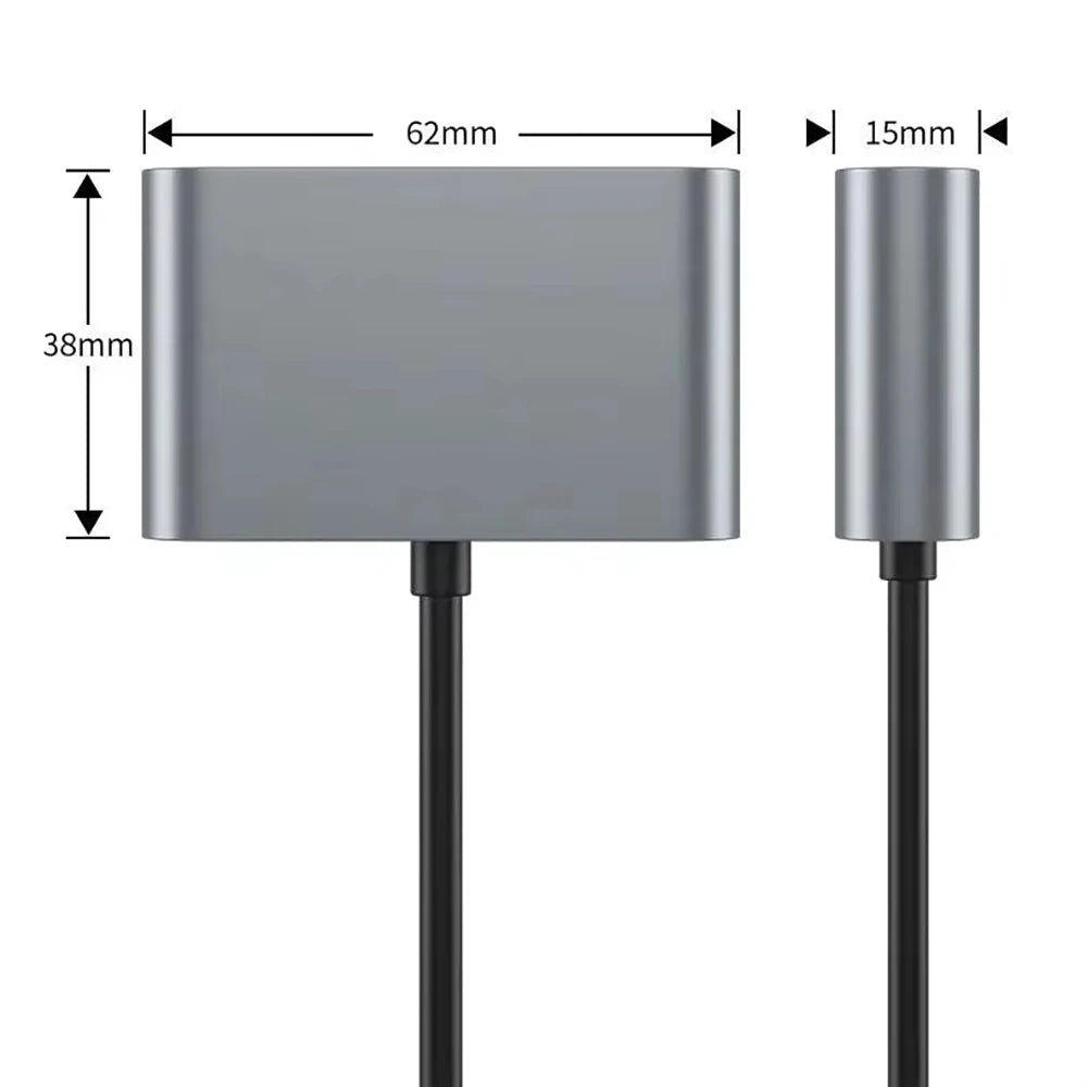 Adaptador Ethernet USB-C + PD para Starlink y CarPlay inalámbrico